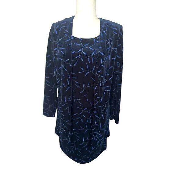 Teddi Evening Vintage Dress Long Sleeve Velvet Stretchy Glitter Print Short 90's - Picture 1 of 6